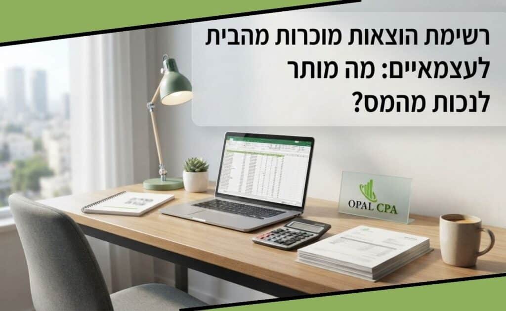 רשימת הוצאות מוכרות מהבית לעצמאיים מה מותר לנכות מהמס - OPAL